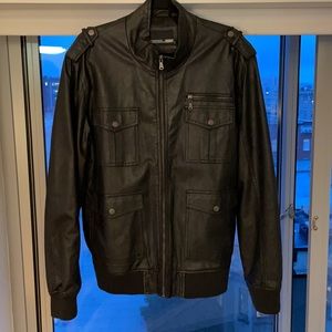 Foreign Exchange leather bomber jacket